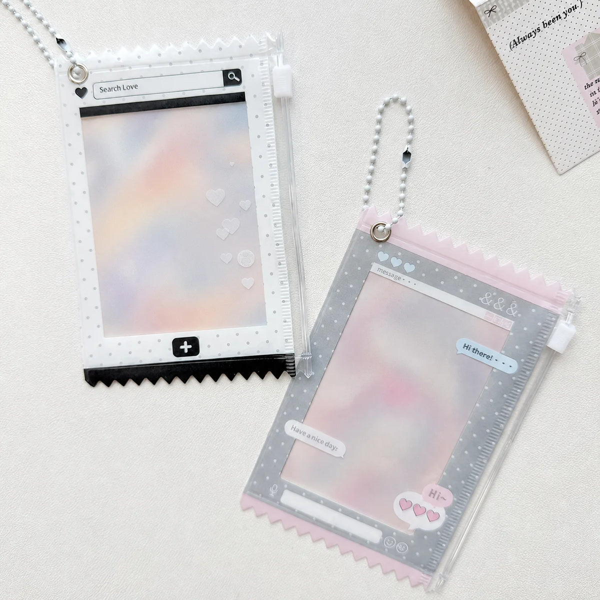 Zipper Instax Photo Card Holder – Clear Window 3" PVC Case Photo Card Holder SWANS