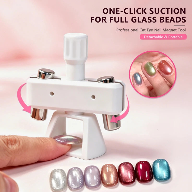 Cat Eye Nail Magnet Tool – Rotatable Glass Bead Effect Nail Art Magnet Tool SWANS