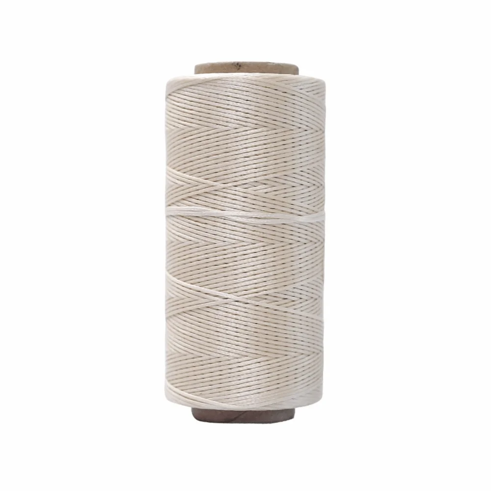 Waxed Thread Cord 0.8MM 260M – Leather & DIY Craft String Waxed Craft Thread SWANS Beige yellow