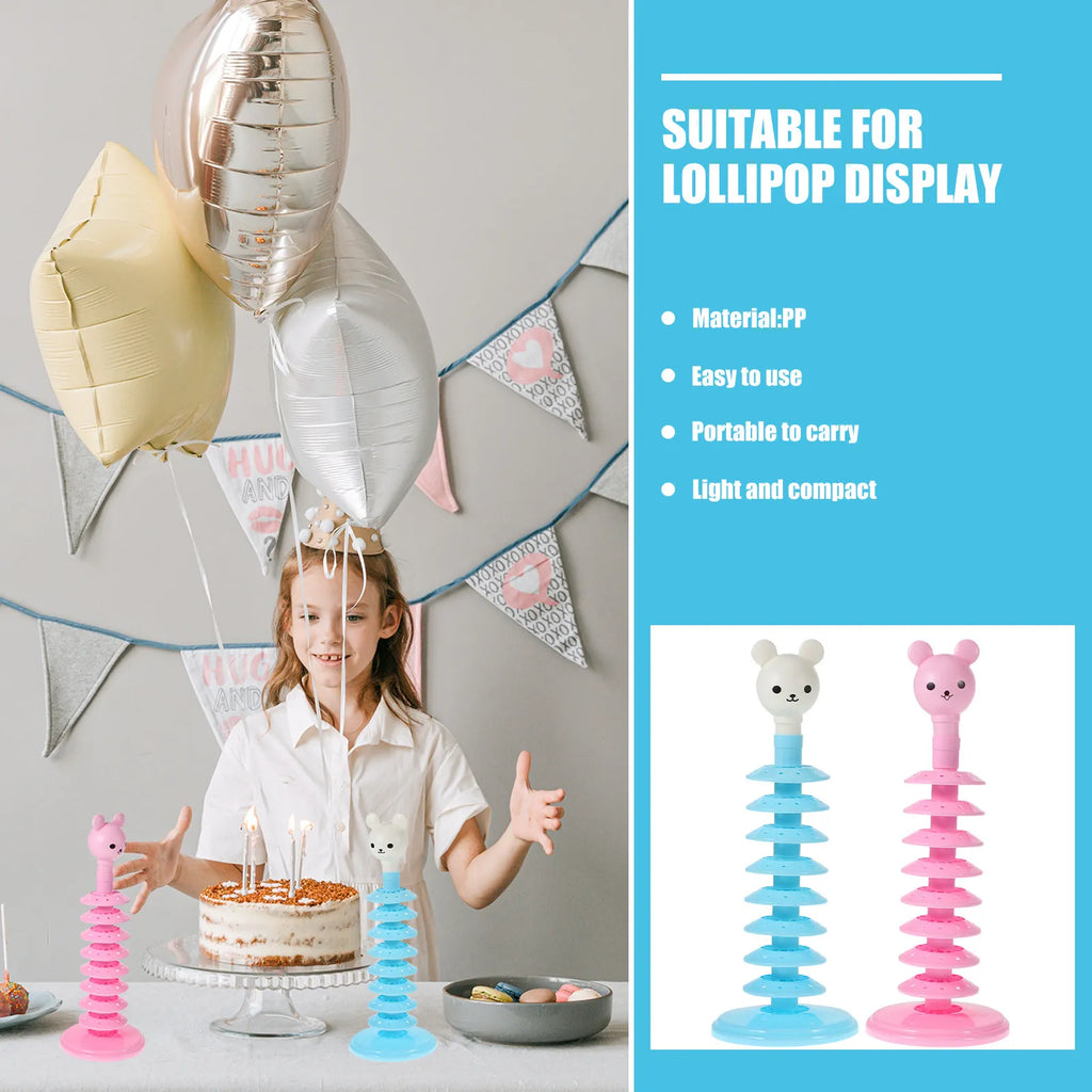 2-Pack Multi-Tier Lollipop Stand – Reusable Party Candy Display Lollipop Display Stand SWANS
