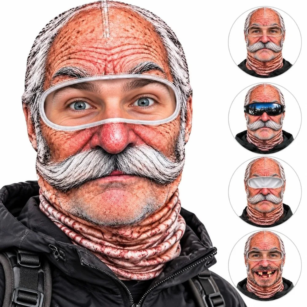 3D Old Man Balaclava – Funny Full Face Winter Ski Mask Winter Balaclava Mask SWANS