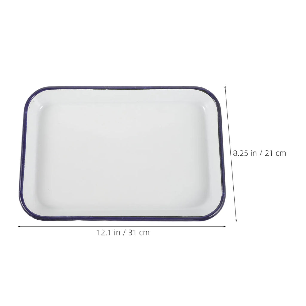 ROSENICE 2-Pc Enamel Rectangular Roasting & Baking Pan Set Enamel Baking Pan SWANS