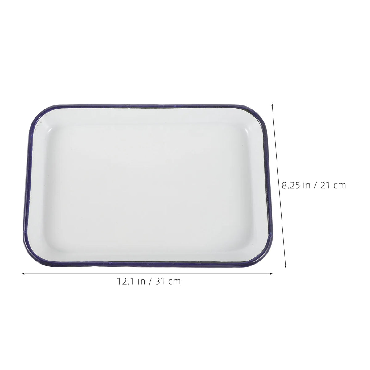 ROSENICE 2-Pc Enamel Rectangular Roasting & Baking Pan Set Enamel Baking Pan SWANS