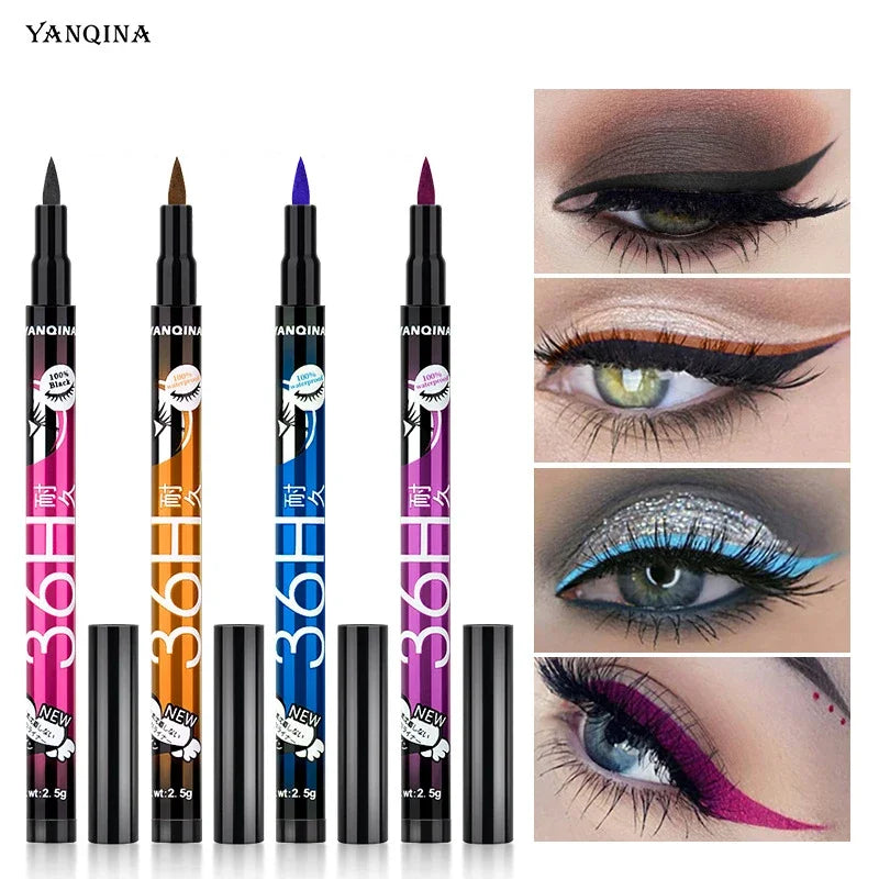 YANQINA 36H Waterproof Liquid Eyeliner Pen – Smudge-Proof Black Liquid Eyeliner Pen SWANS