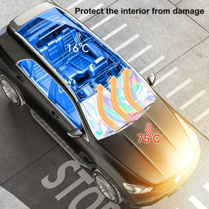 SWANS Foldable Car Windshield Sun Shade – UV Heat Protector Windshield Sun Shade SWANS