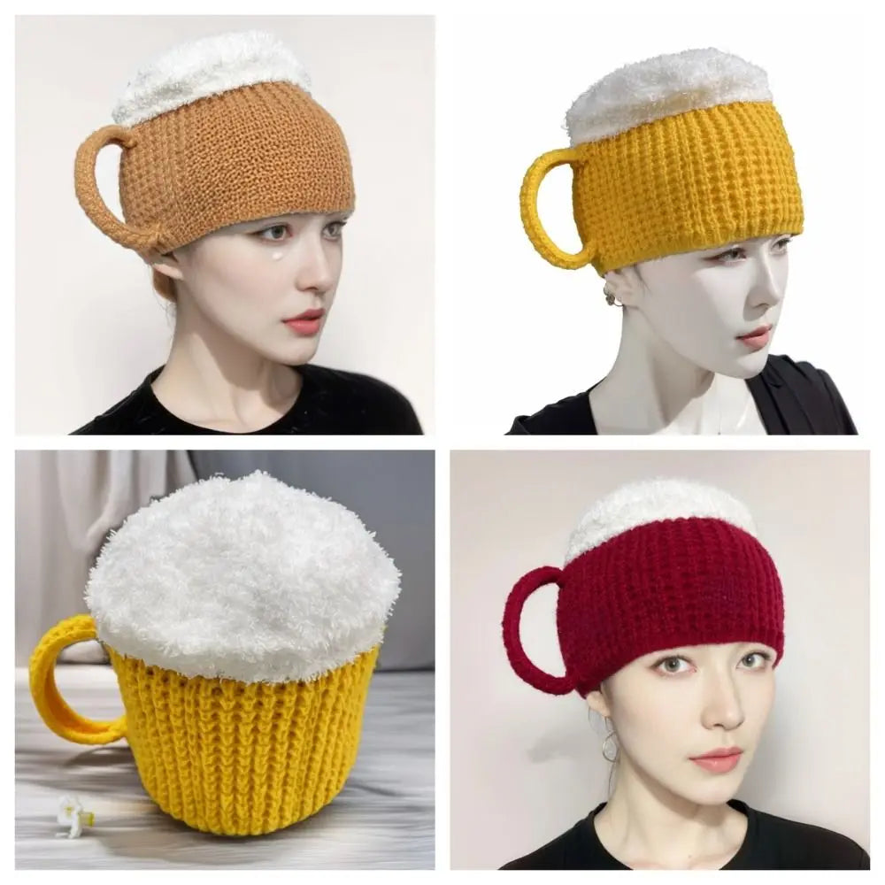 3D Beer Cup Knitted Beanie – Funny Unisex Winter Hat & Gift Novelty Knit Beanie SWANS