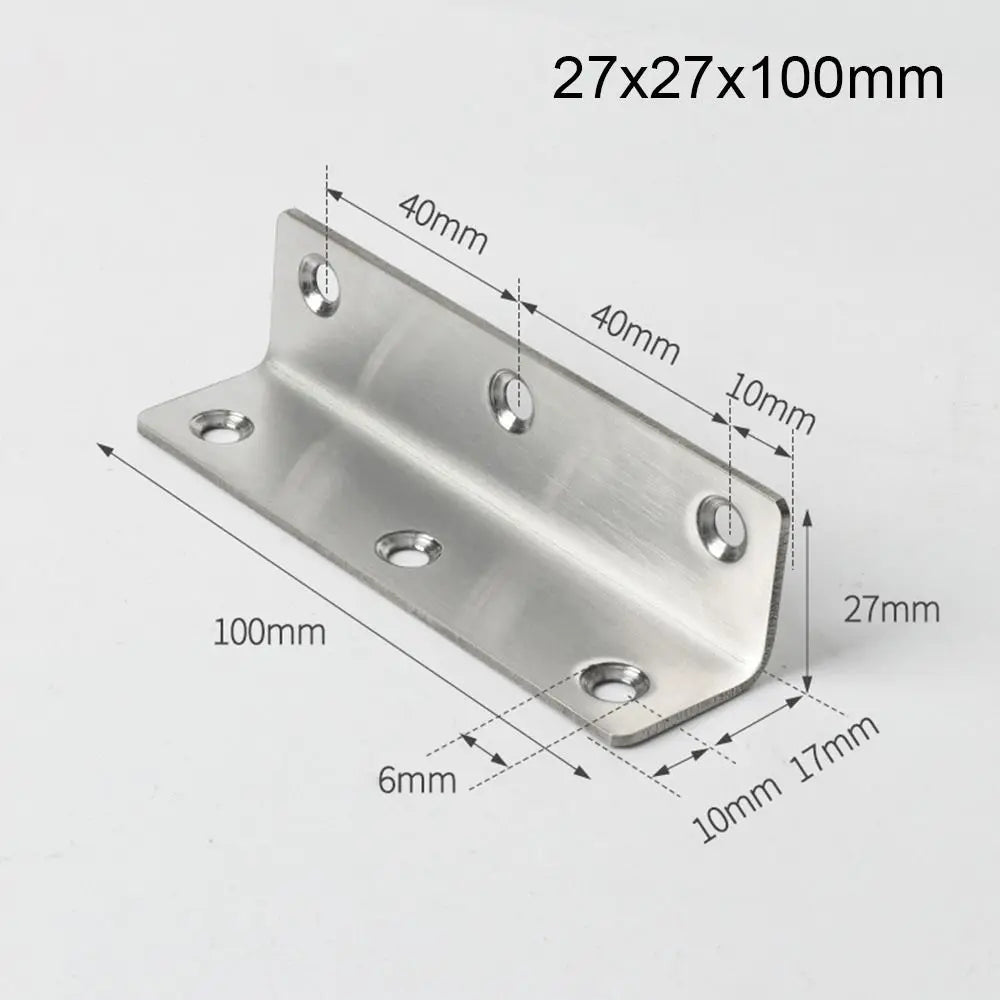 Stainless Steel L-Shape 90° Corner Brackets – Furniture Hardware Corner Bracket SWANS 27x27x100mm