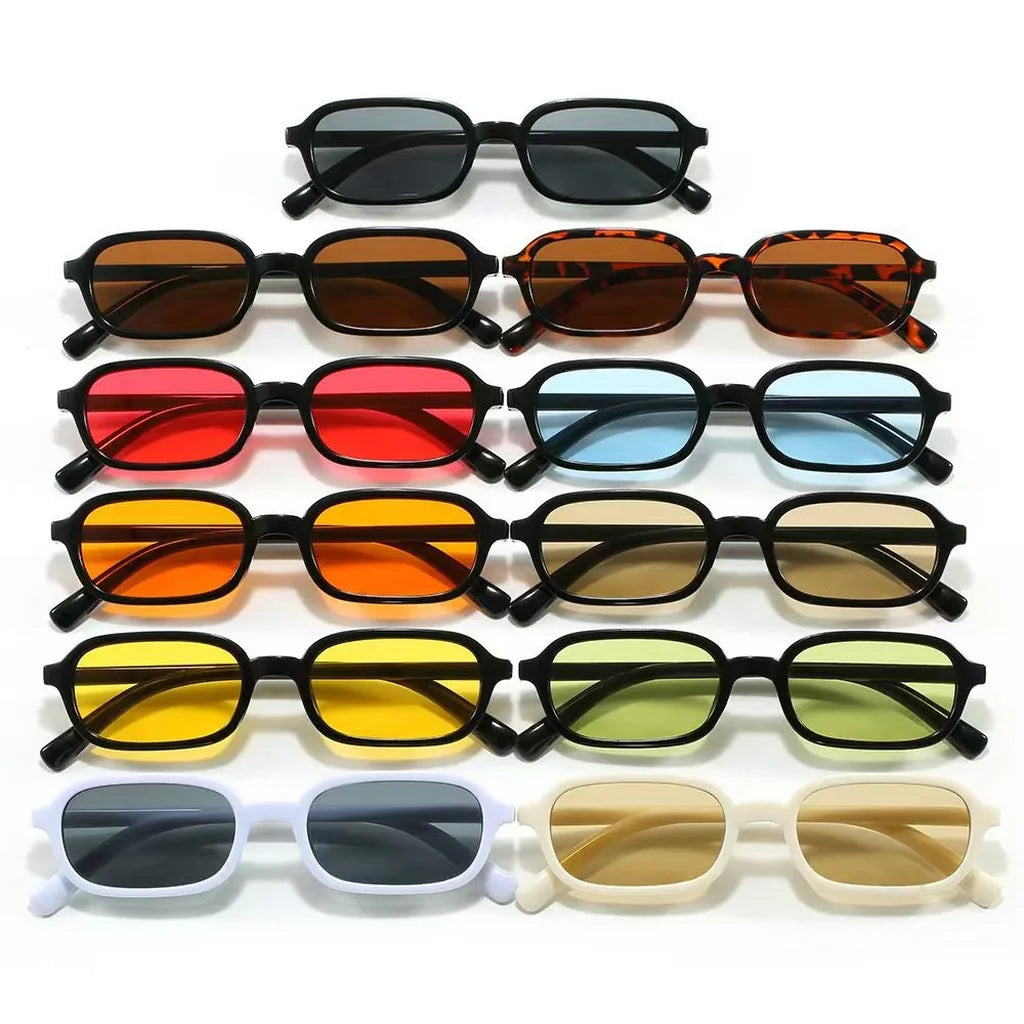 Women's Small Rectangle Sunglasses UV400 Trendy Fashion Rectangle Sunglasses SWANS
