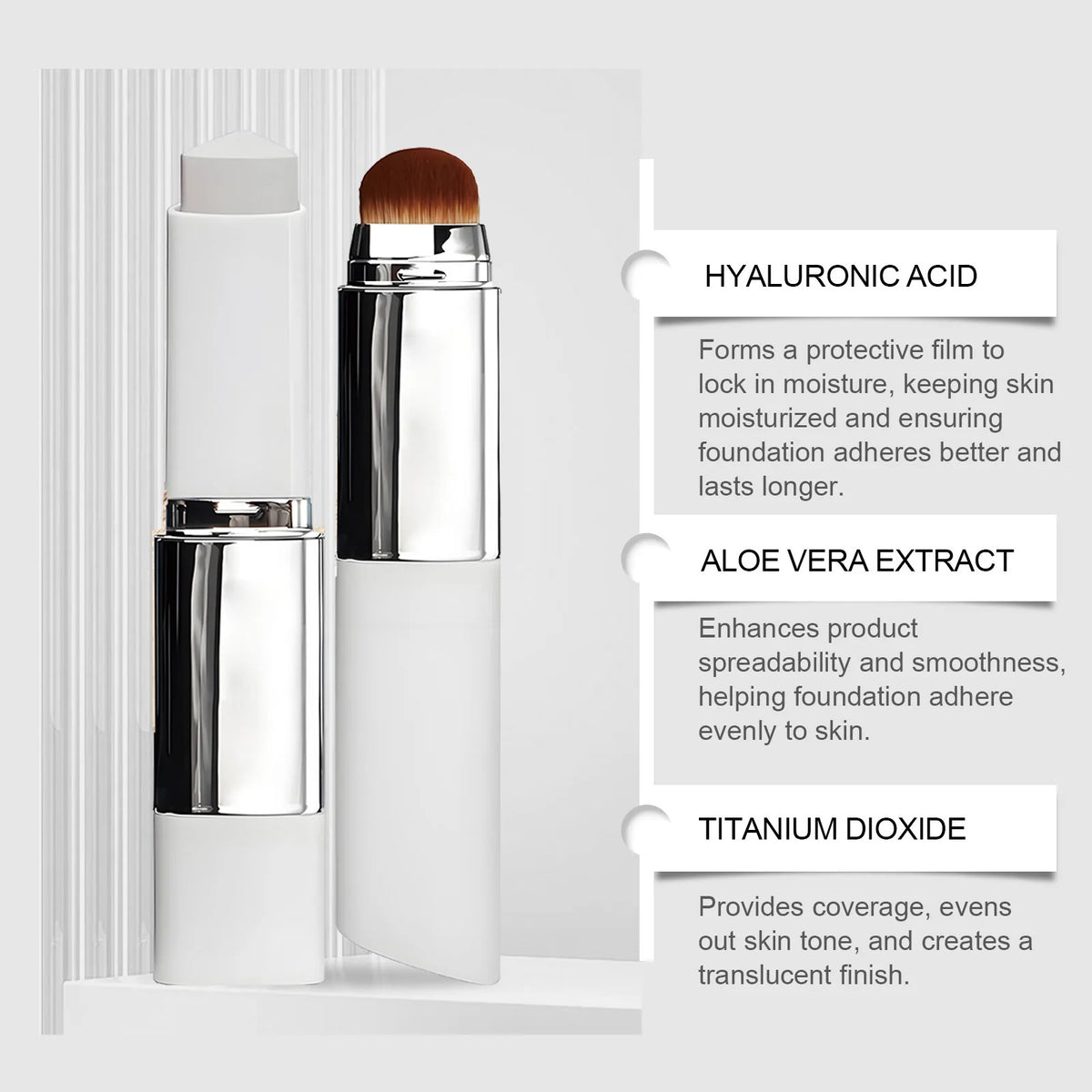 Temperature Color-Changing Foundation Stick with Built-In Brush Foundation Stick SWANS