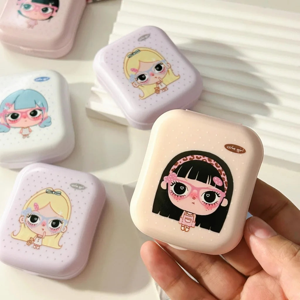 Portable Contact Lens Case Kit with Mirror & Accessories Contact Lens Case SWANS