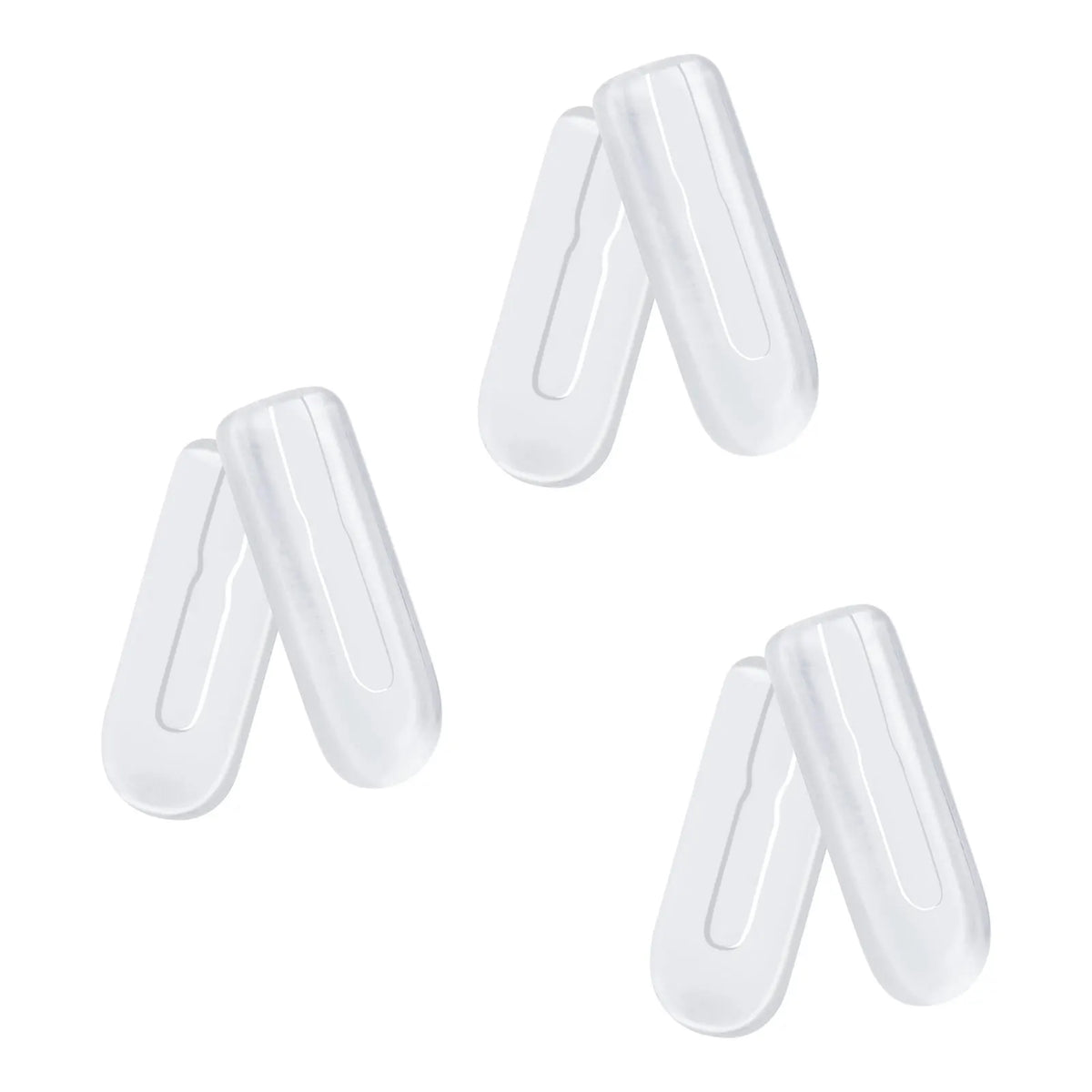 Silicone Push-In Nose Pads 12mm×5mm – Clear Anti-Slip Glasses Eyewear Accessories SWANS 3 Pairs