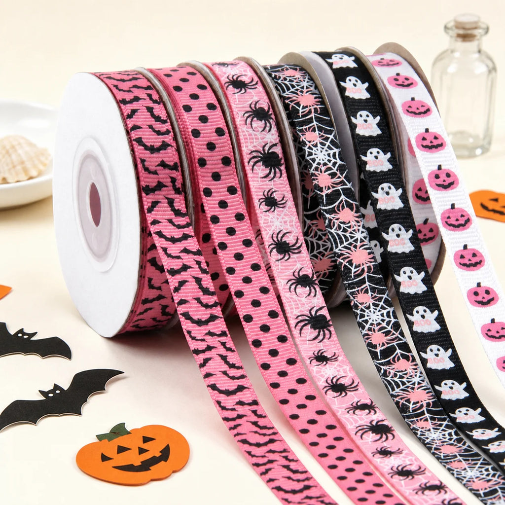 Halloween Grosgrain Ribbon 6 Patterns 10 Yards – DIY Craft Decorative Craft Ribbon SWANS