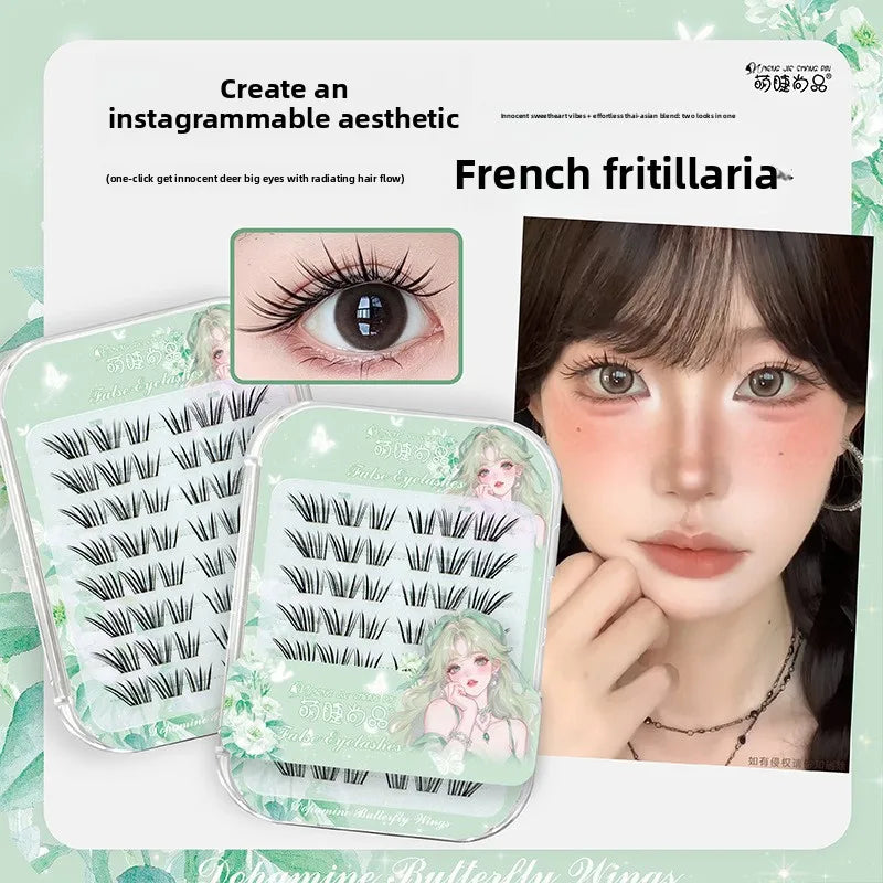 Self-Adhesive Wispy Lash Clusters – No Glue French Style False Eyelash Clusters SWANS