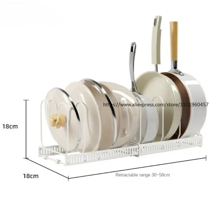 SWANS Adjustable Pan Pot Cookware Storage Rack & Dish Organizer Cookware Storage Rack SWANS