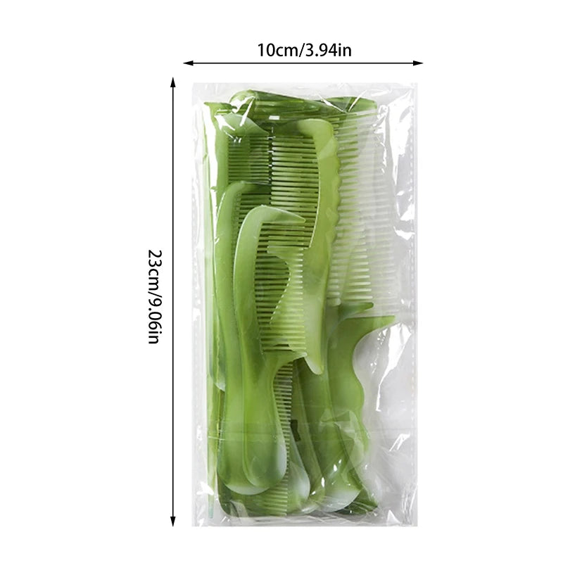10-Pack Green Hair Comb Set – Coarse & Fine Tooth Styling Hair Comb Set SWANS 1set