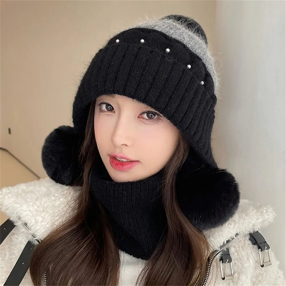 Thickened Knit Beanie – Windproof Ear Protection Winter Hat Knitted Beanie Hat SWANS