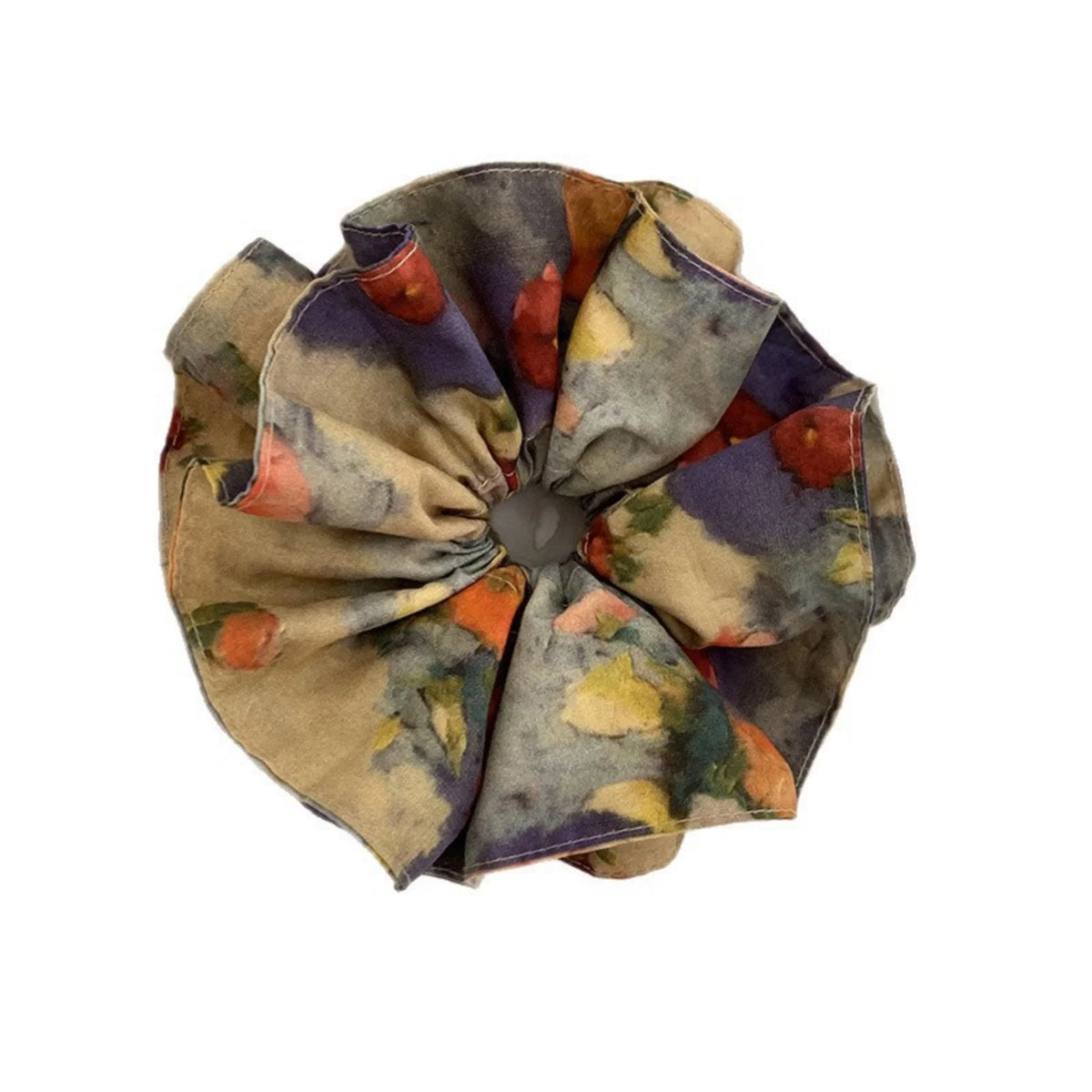 Vintage Floral Large Scrunchie – Soft Fabric Retro Hair Tie Hair Scrunchie SWANS