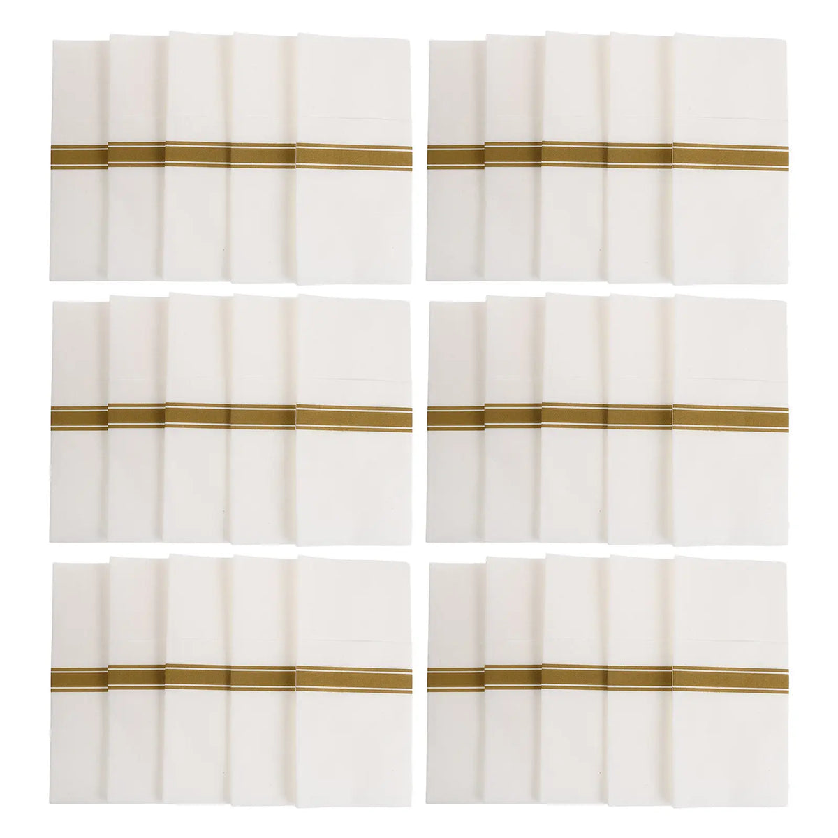 50-Pack Gold Trim Prefolded Disposable Dinner Napkins with Pocket Disposable Dinner Napkins SWANS