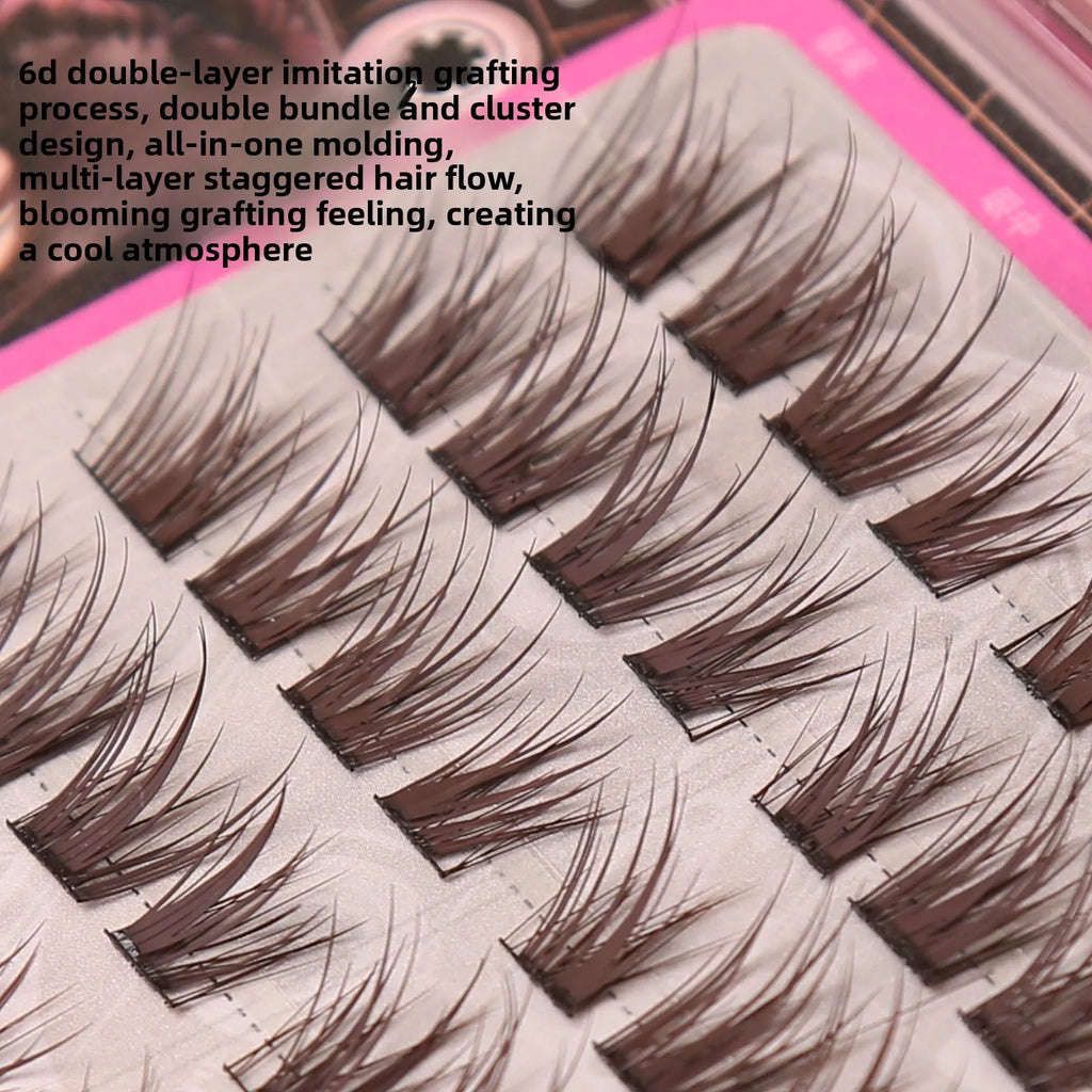Glue-Free Double Layer Cluster Lashes – Manga Winged Style False Eyelashes SWANS