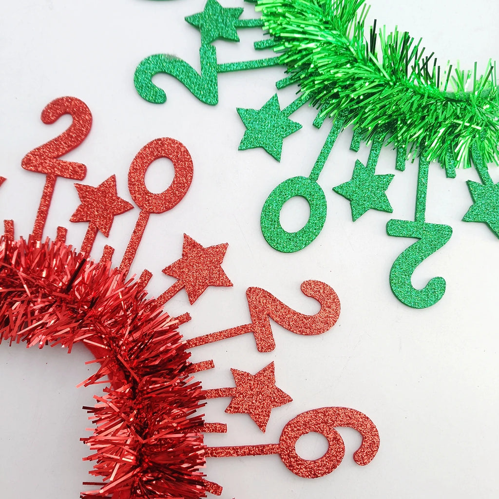 2026 New Year Christmas Glitter Headband | Festive Party Prop Festive Party Headband SWANS