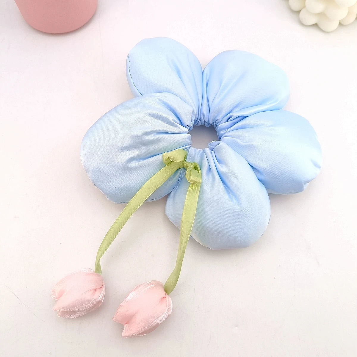 Tulip Bow Elastic Hair Tie – Floral Women's Hair Band Elastic Hair Band SWANS 02