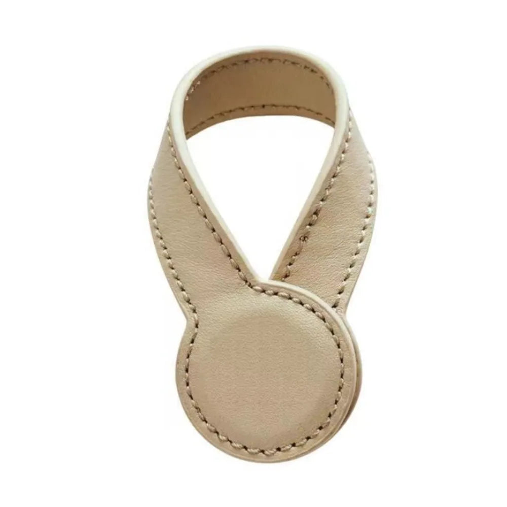 Magnetic Hat Clip PU Leather Travel Hat Holder & Keeper Travel Hat Clip SWANS White
