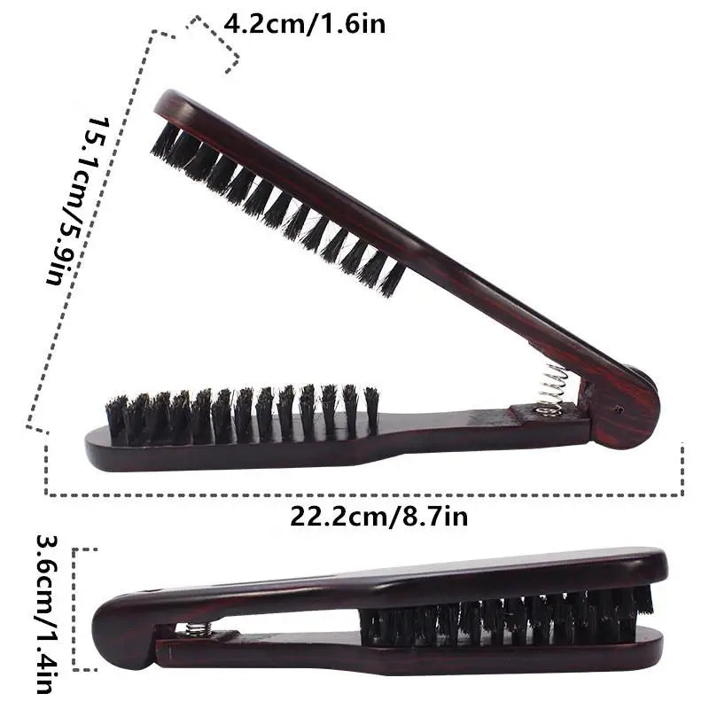 V-Shape Boar Bristle Paddle Brush – Anti-Static Hair Comb Boar Bristle Brush SWANS A1