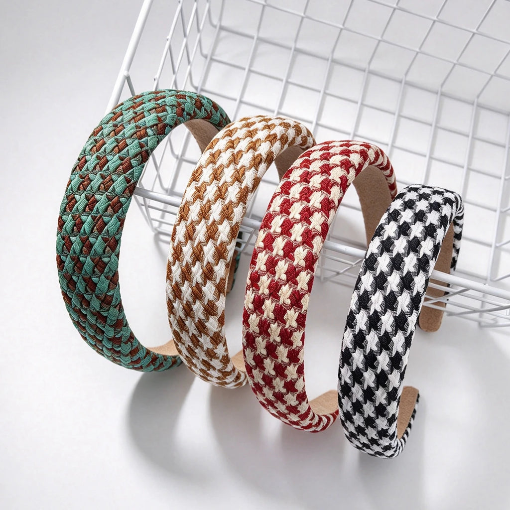 Vintage Lattice Wide Sponge Headband – Women's Hair Hoop Wide Sponge Headband SWANS