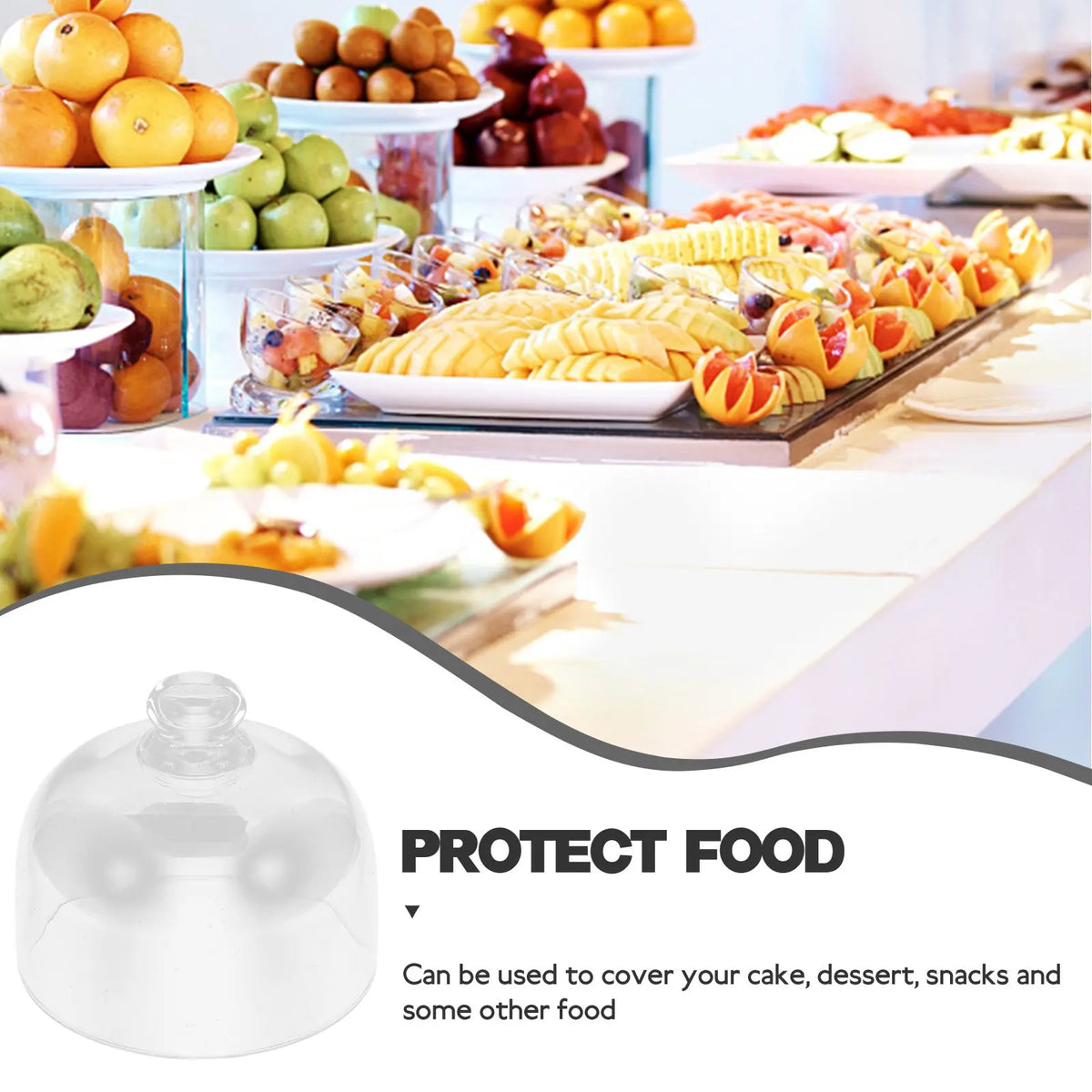 WINOMO Glass Cake Dome Cover – Transparent Dessert Protector Glass Cake Dome SWANS