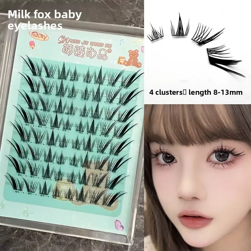 No-Glue 3D Manga Cat Eye False Lashes – Reusable & Curly False Eyelashes SWANS 08 C