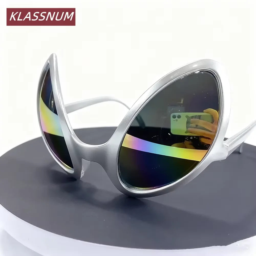 KLASSNUM Alien Party Sunglasses – Rainbow UV Novelty Eyewear Novelty Party Sunglasses SWANS