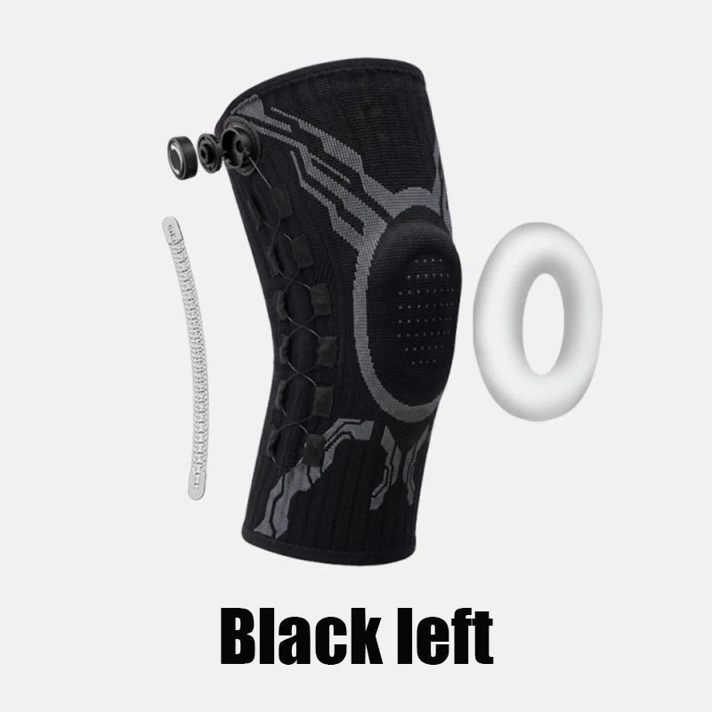 SWANS Knob Knee Brace Patella Gel Pad Compression Support Knee Brace Support SWANS 1PC Black-Left XL