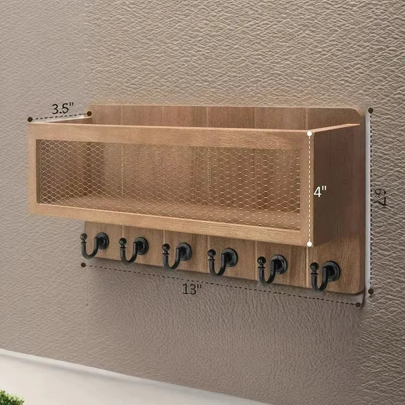 SWANS Wall-Mounted Wood Key & Mail Organizer Rack Key & Mail Organizer SWANS