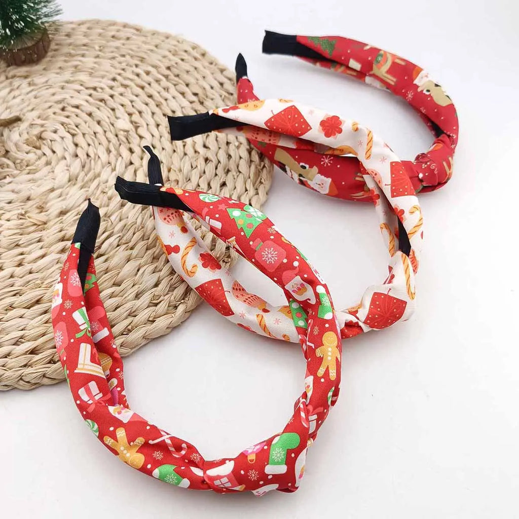 Christmas Wide-Edge Knotted Headband for Women | Festive Hair Headband SWANS