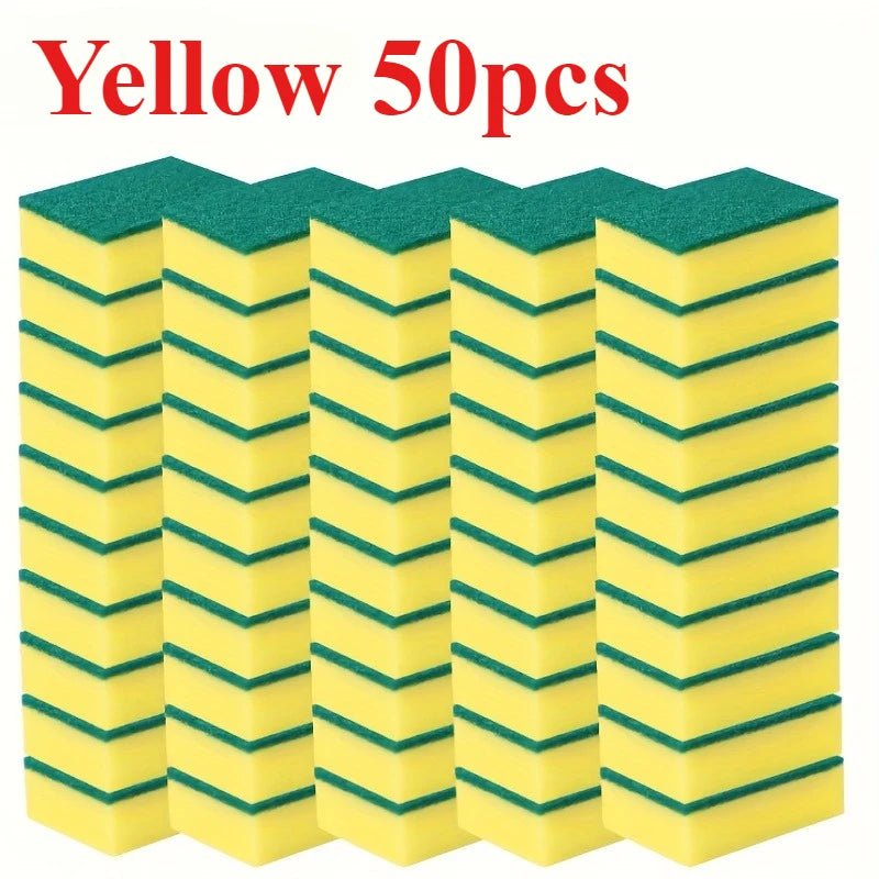 Multi-Function Dishwashing Sponge & Cleaning Cloth Set 8/50pc Kitchen Cleaning Set SWANS Yellow 50pcs