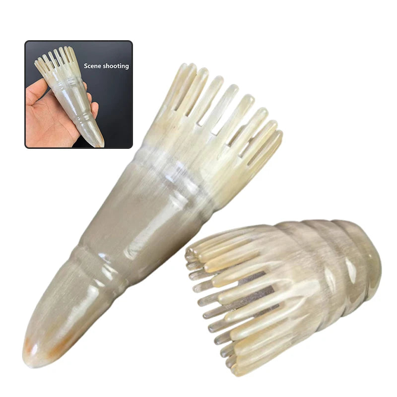 Wide Tooth Natural Horn Comb – Scalp Massage & Detangler Scalp Massage Comb SWANS