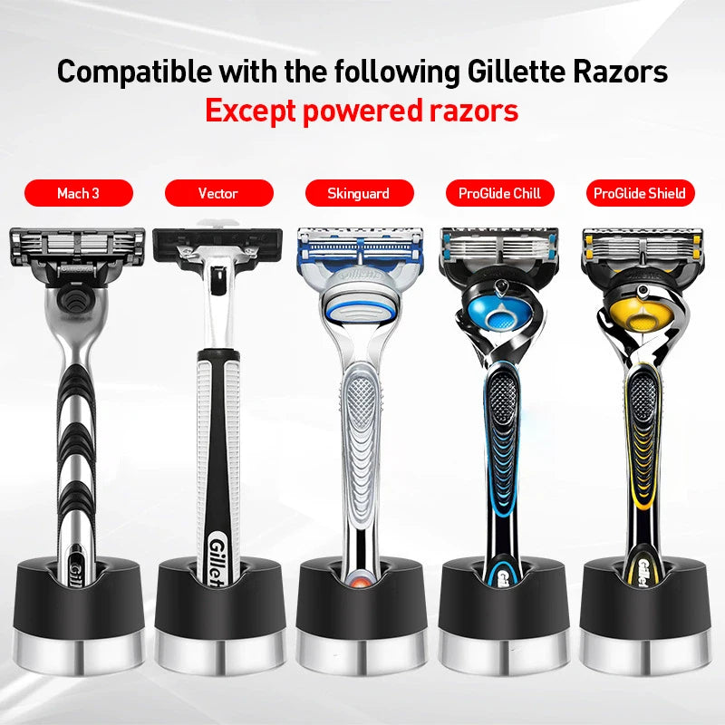 YUNCHI Magnetic Razor Draining Stand for Gillette Mach3 Fusion5 Razor Draining Stand SWANS