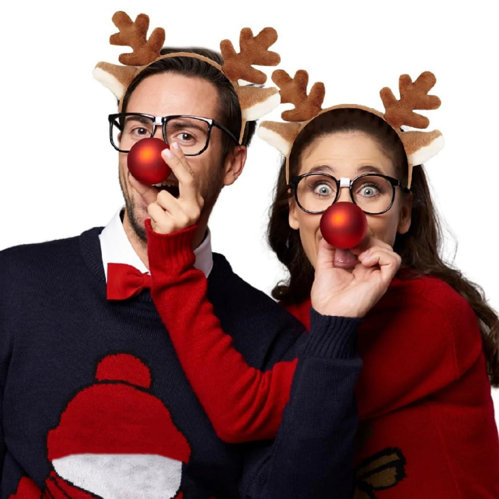Christmas Reindeer Antlers Headband – Plush Festive Accessory Festive Hair Headband SWANS