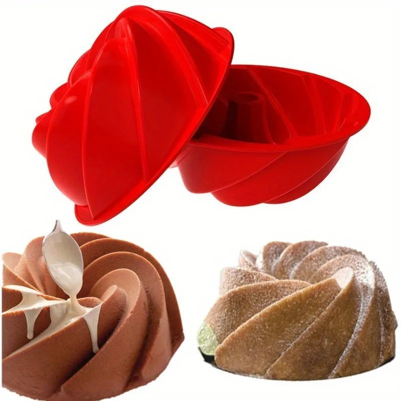 SWANS Silicone Cyclone Cake Mold – Oven & Steamer Baking Pan Silicone Cake Mold SWANS