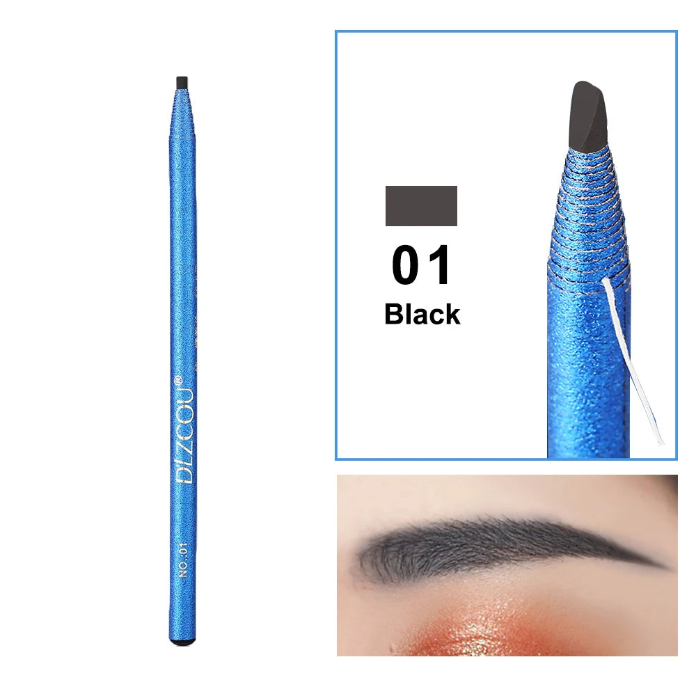 Waterproof Microblading Eyebrow Pencil – Long-Lasting Brow Pen Eyebrow Pencil SWANS 01Black