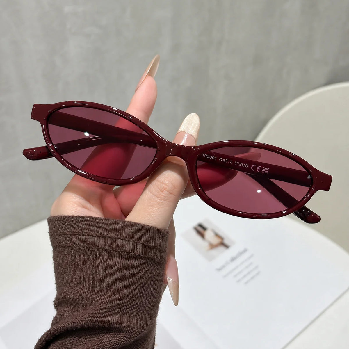 Vintage Small Oval Full Rim Eyeglass Frames – Lightweight Eyeglass Frames SWANS Wine Red