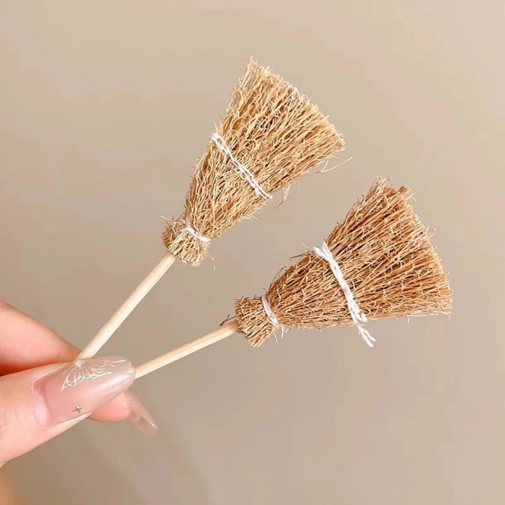 Korean Mini Broom Hair Clip – Handmade Linen Barrette Hair Clip Barrette SWANS