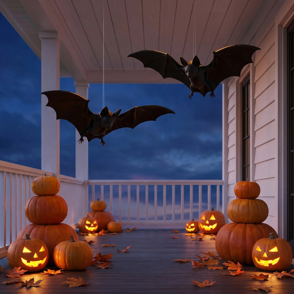 2-Pack Halloween PVC Bat Hanging Decorations Indoor & Outdoor Halloween Decoration SWANS other other