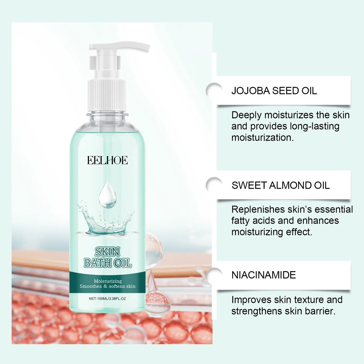 EELHOE Nicotinamide Bath Oil – Brightening Body Shower Oil Brightening Bath Oil SWANS