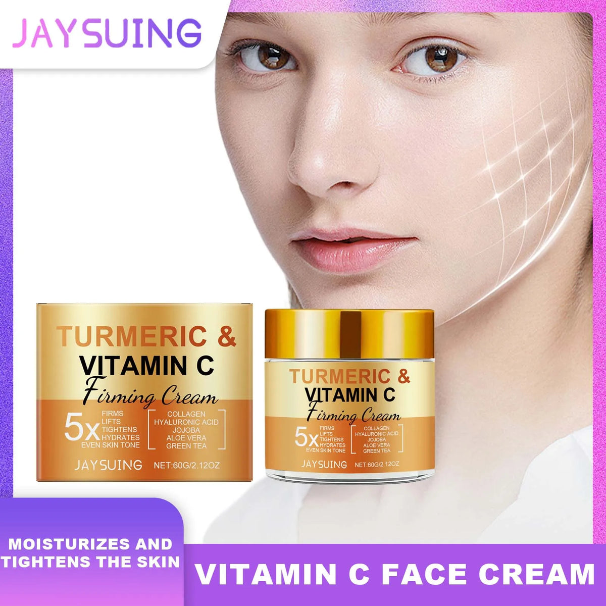 Jaysuing Turmeric Vitamin C Face Cream – Brightening & Firming Brightening Face Cream SWANS