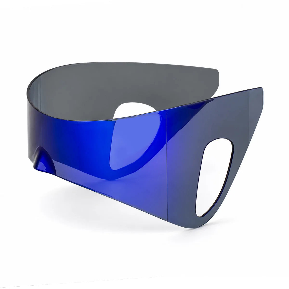 Y2K Oversized Rimless Cyberpunk Sunglasses – Unisex Goggle Cyberpunk Sunglasses SWANS Mirro Blue As the picture