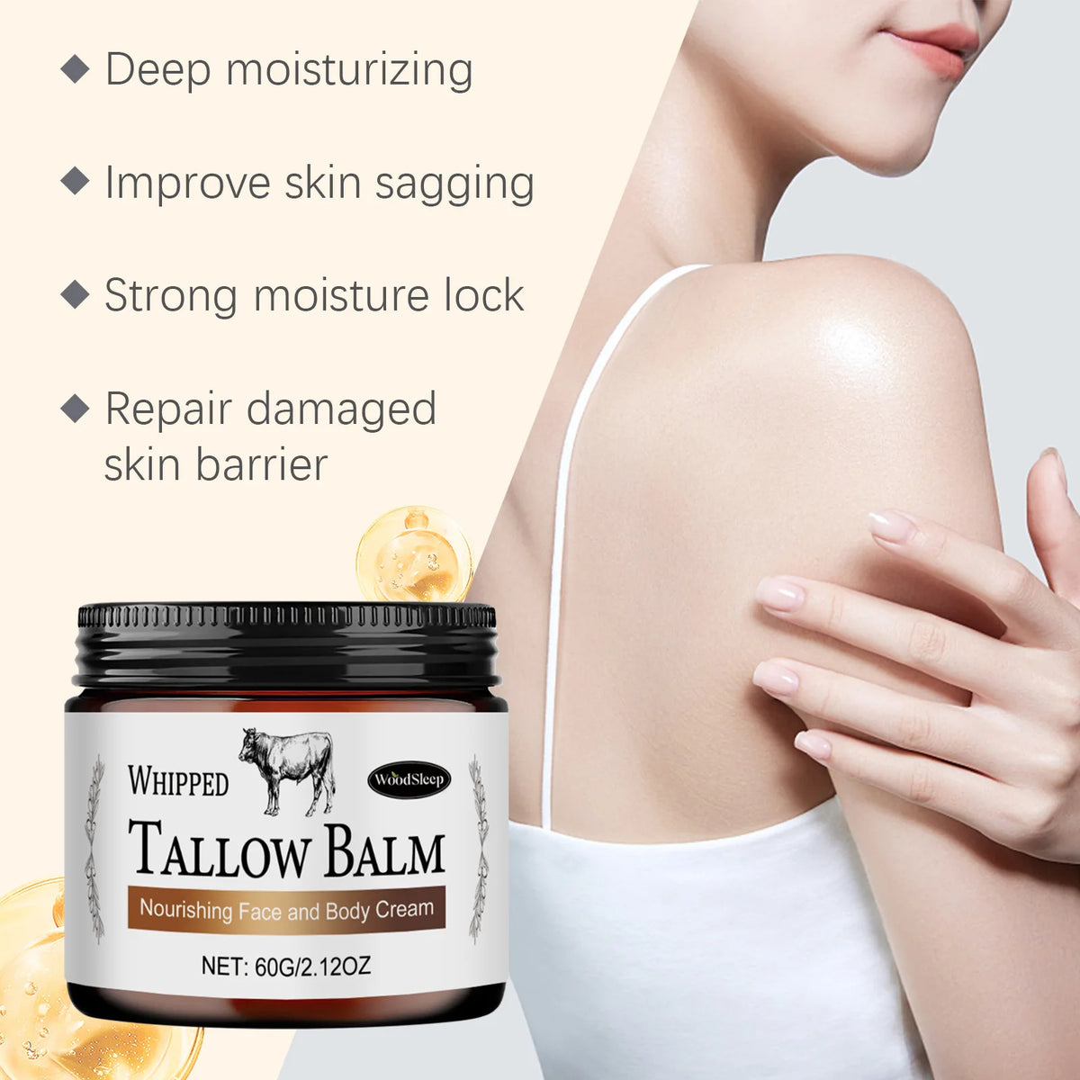 WOODSLEEP Beef Tallow Skin Care Set – Cream, Sunscreen & Soap Skin Care Set SWANS