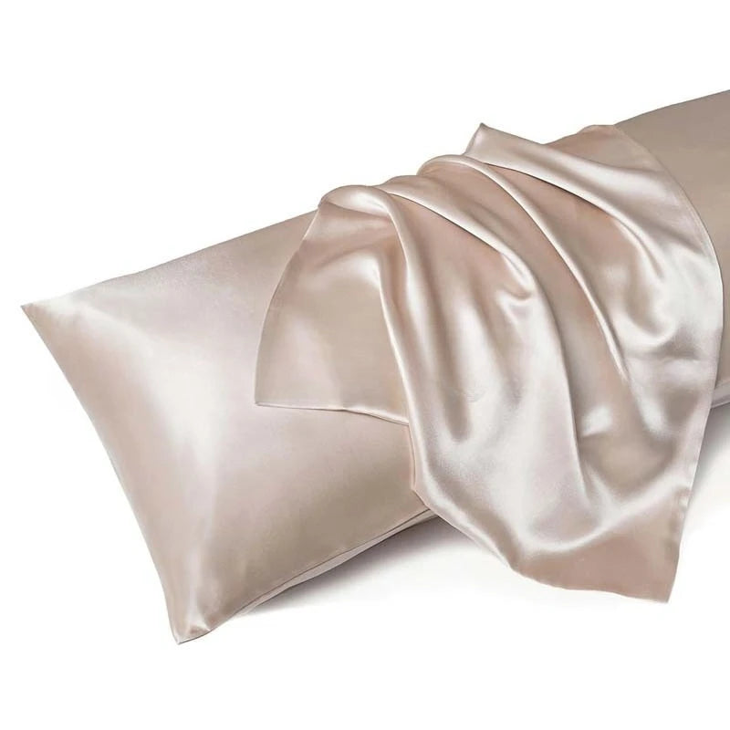 SWANS Satin Pillowcase Pair – Soft, Breathable Envelope Close Satin Pillowcase SWANS champagne 1 Pair 2pcs