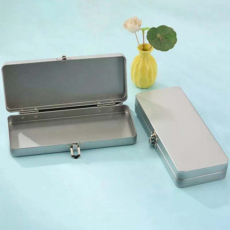 YOVIP Metal Rectangular Storage Box with Lid – S & L Sizes Metal Storage Box SWANS