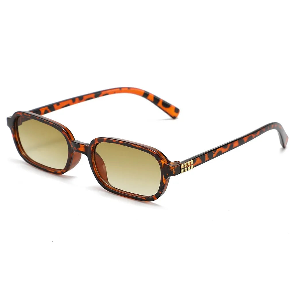 KLASSNUM Small Square Sunglasses Unisex UV400 PC Frame Square Frame Sunglasses SWANS Tortoise Light Brown